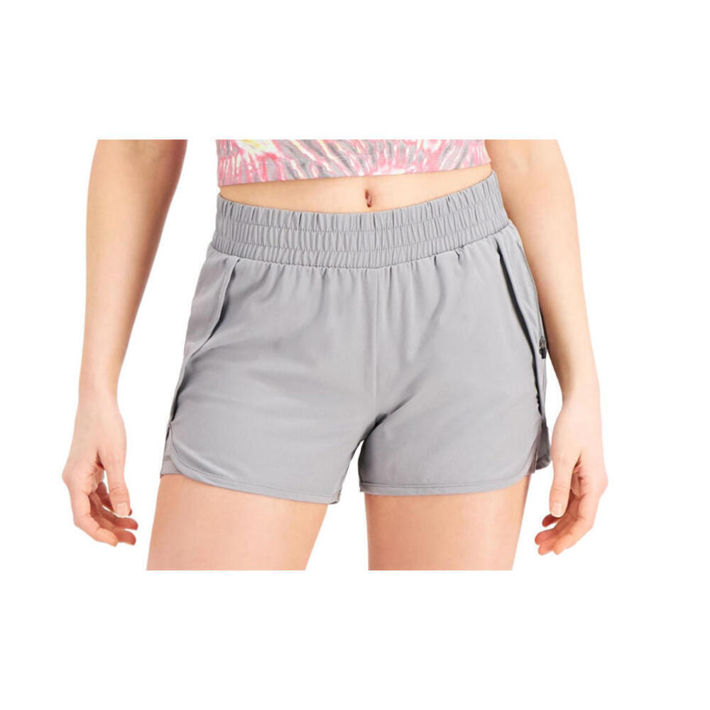 New Ideology Women's Layered Grey Running Shorts, Size: Large